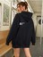 Unisex Siyah Effect Baskılı Oversize Kapşonlu Sweatshirt 2