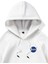 Unisex Beyaz Nasa Baskılı Oversize Kapşonlu Sweatshirt 2