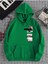 Unisex Yeşil New Moment Baskılı Oversize Kapşonlu Sweatshirt 1