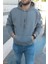 Unisex Füme Göğüs Dikey Baskılı Kapşonlu Oversize Sweatshirt 3