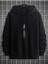 Unisex Siyah Göğüs Dikey Baskılı Kapşonlu Oversize Sweatshirt 2