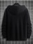 Unisex Siyah Göğüs Dikey Baskılı Kapşonlu Oversize Sweatshirt 3
