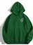 Unisex Yeşil Kalp Baskılı Oversize Kapşonlu Sweatshirt 1