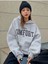 Unisex Gri Comfort Baskılı Oversize Kapşonlu Sweatshirt 1