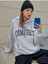 Unisex Gri Comfort Baskılı Oversize Kapşonlu Sweatshirt 3