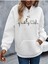 Unisex Beyaz Kedi Baskılı Oversize Kapşonlu Sweatshirt 2