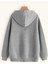 Unisex Gri Los Angeles Baskılı Oversize Kapşonlu Sweatshirt 3