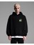 Unisex Siyah Los Angeles Oversize Kapşonlu Sweatshirt 1