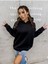 Unisex Siyah Galaksi Baskılı Oversize Kapşonlu Sweatshirt 4