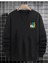 Unisex Siyah Los Angeles Oversize Bisiklet Yaka Sweatshirt 1