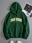Unisex Yeşil San Diego Baskılı Oversize Kapşonlu Sweatshirt 1