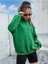 Unisex Yeşil Its Okey Baskılı Oversize Kapşonlu Sweatshirt 3