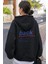 Unisex Siyah Back Baskılı Oversize Kapşonlu Sweatshirt 1