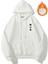 Unisex Beyaz Japon Ağacı Baskılı Oversize Kapşonlu Sweatshirt 2