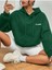Unisex Yeşil Los Angeles Baskılı Oversize Kapşonlu Sweatshirt 1
