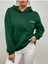 Unisex Yeşil Los Angeles Baskılı Oversize Kapşonlu Sweatshirt 3