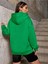 Unisex Yeşil Oversize Kapşonlu Sweatshirt 3