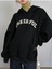 Unisex Siyah Cheerful Baskılı Oversize Kapşonlu Sweatshirt 2