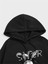 Unisex Siyah Tavşan Baskılı Oversize Kapşonlu Sweatshirt 2