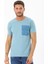 Erkek Garnili Cep Nakışlı Bisiklet Yaka T-Shirt 3