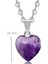 Sertifikalı Kalp Şekilli Doğal Ametist Taşı Kolye 1