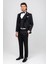 Erkek Siyah Slim Fit Şal Yaka Yelekli Damatlık 2