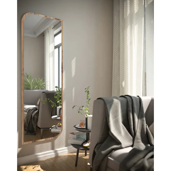 Tarz Design Beyaz Dekoratif Çapraz Oval Boy Aynası 50 x 150 cm