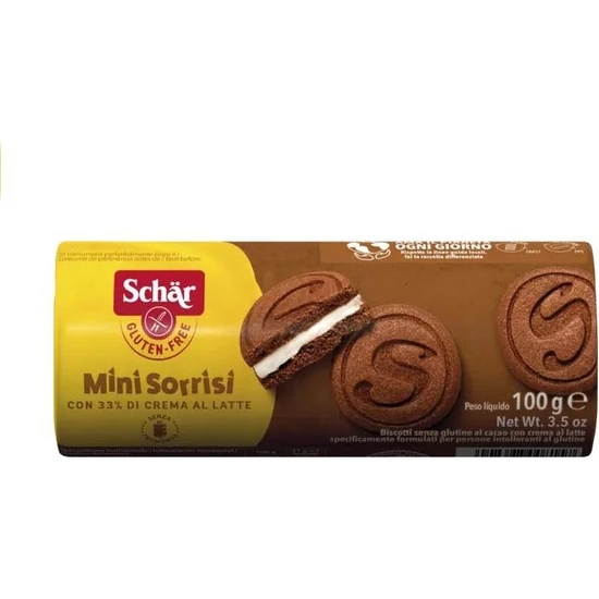 Schar Minni Sorrisini - Glutensiz Kaymaklı Çikolatalı Bisküvi