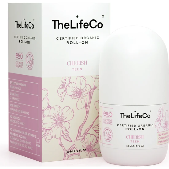 TheLifeCo Organik Roll-On Deodorant Cherish 60 ml (Alüminyumsuz, Alkolsüz, Doğal)