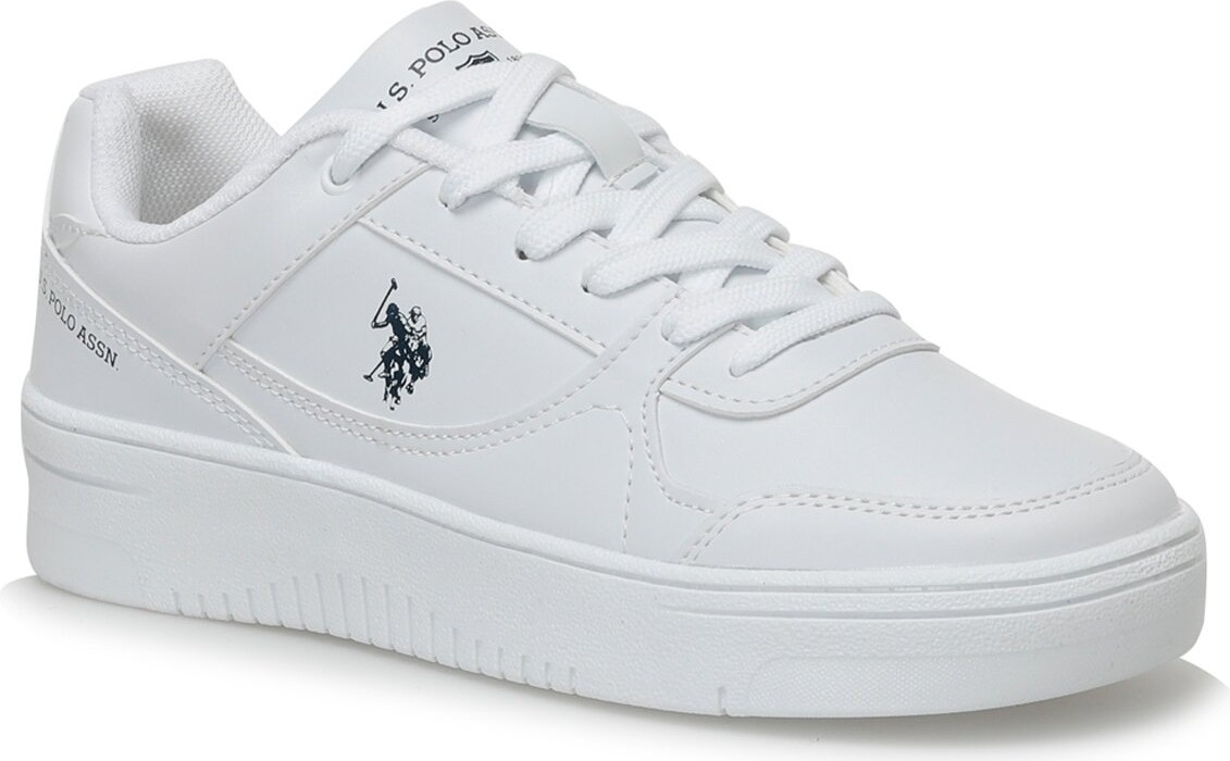 U.S. Polo Assn. Beyaz Kadın Sneaker 42 Düz Taban Deri Malzeme ile Şık Tasarım