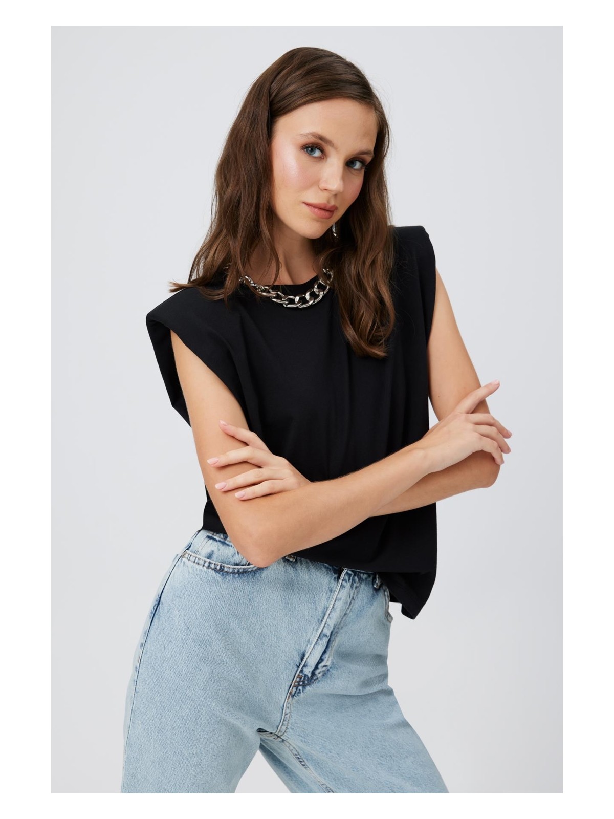 Babokah Omuz Vatkalı Kolsuz T-Shirt - Görsel 3