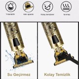 Emtu life Şarjlı T-Bıçak Komple Vücut Kılı Saç Sakal Ense Traş Makinesi