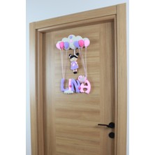 Renkli Hayallerim Lina Isimli Pembe Lila Kız Bebek ve Hastane Odası Kapı Süsü