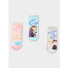 Frozen Lisanslı Kız Çocuk 3 Çift Soket Çorap 20522