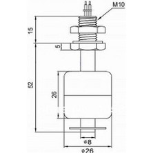 Roba 52MM Dikey Tip Su Sıvı Seviye Sensörü Plastik 10W Nc Şamandıra Mekanik Anahtar Kazan Kap Depo Tank