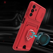 MTK Moveteck Xiaomi Mi 11T Uyumlu Kılıf Kamera Korumalı Kızaklı Lens Yüzüklü Kartvizitli Zuma Silikon Case