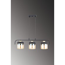 Esslight Fırat 3'lü Modern Bal Başlıklı Sıralı Sarkıt Avize
