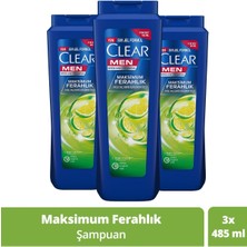 Clear Men Kepeğe Karşı Etkili Şampuan Maksimum Ferahlık Limon Özlü 485 ml x 3