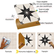 Tink Kendinden Yapışkanlı Siyah Yıldız  Desenli Pvc Karo 30x30 cm (56 Adet) 5m2