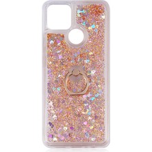 Kip GSM Oppo A15S Kılıf Sulu Simli Yüzüklü Kapak