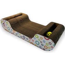 Herniks Doğal Kedi Otlu ve Zilli Toplu Kedi Tırmalama Kartonu 44 cm HR2022C