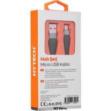 Hytech 3A Micro USB 1m Gri Data + Sarj Kablosu