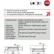 Plack Duş ve Banyolar için Islak Hacim Led Spot IP44 Krom Parlak Renkli 4000K