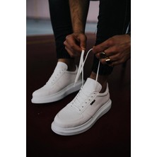 Rainon Store Beyaz Deri Yüksek Taban Outdoor Erkek Sneaker