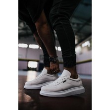 Rainon Store Beyaz Deri Yüksek Taban Outdoor Erkek Sneaker