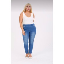 Moda Mark Real Kadın Beli Lastikli Kot Tayt Pantolon / Toparlayıcı /yüksek Bel /büyük-Küçük-Beden