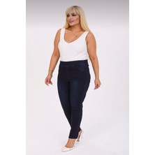 Moda Mark Real Kadın Beli Lastikli Kot Tayt Pantolon / Toparlayıcı /yüksek Bel /büyük-Küçük-Beden