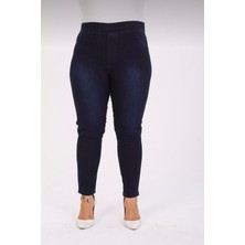 Moda Mark Real Kadın Beli Lastikli Kot Tayt Pantolon / Toparlayıcı /yüksek Bel /büyük-Küçük-Beden