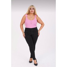 Moda Mark Real Kadın Beli Lastikli Kot Tayt Pantolon / Toparlayıcı /yüksek Bel /büyük-Küçük-Beden