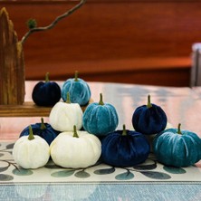 Dolity Pumpkin Peluş Atma Yastığı Kadife Festival Dekor Mavi (Yurt Dışından)